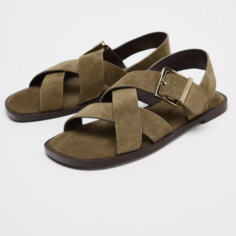 Elegant Brown Suede Sandals